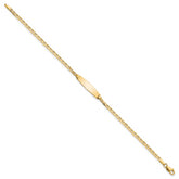 14k Polished Semi-Solid Chain/Solid Plate Anchor Link Soft Diamond Shape 19.5x5.5mm Plate 7 inch ID Bracelet